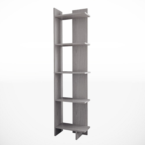 Living And Home 5 Tier Regin Wood Corner Bookcase Modern Unit Book shelf 2
