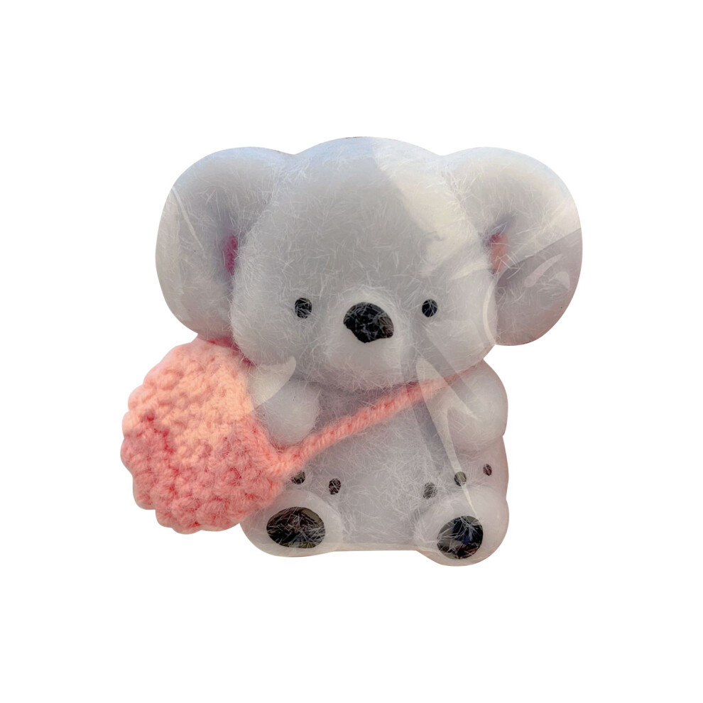 1pc Silicone Fuzzy Koala Cartoon Pinching Joy Squishy Toy Stress Release Hand Relax Decompression Toys（Random Color）