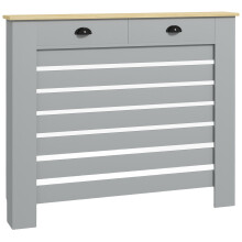 HOMCOM Radiator Cover with Drawer, Horizontal Slat, 111cm, Grey