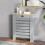 Homcom HOMCOM Radiator Cover with Drawer, Horizontal Slat, 78cm, Grey 2