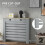 Homcom HOMCOM Radiator Cover with Drawer, Horizontal Slat, 111cm, Grey 3