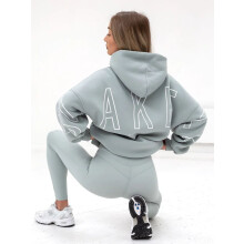 (S, light blue) 2024 New Fashion Women's Printed Thickened Long Sleeve Loose Hooded Hip Hop Sweater Daily Home Top UK