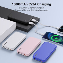 (Pink) 10000mAh Slim Power Bank External Battery Pack
