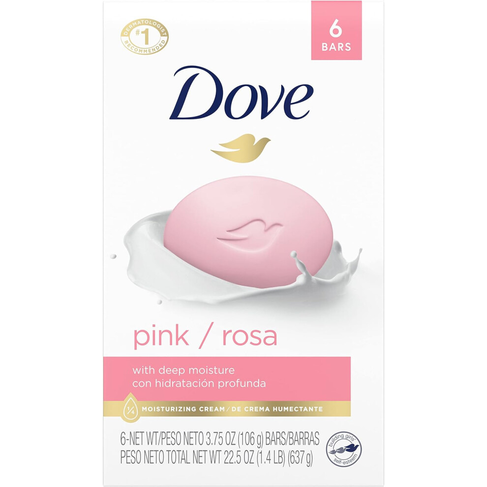 Pink 6 Bars In 1 Box Dove -Rosa Deep Moisture Beauty Bar Soap 106G