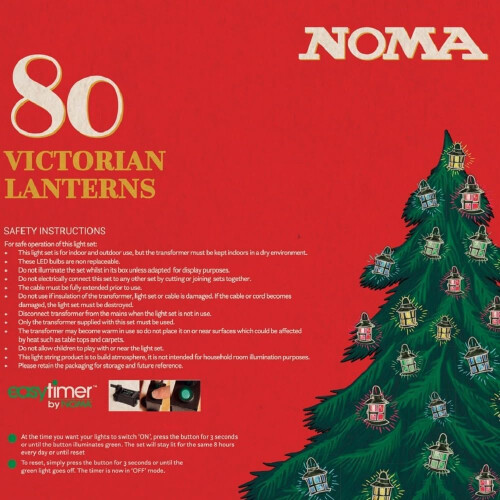 NOMA Victorian Lantern Christmas String Lights 80 Multicolour LED 1