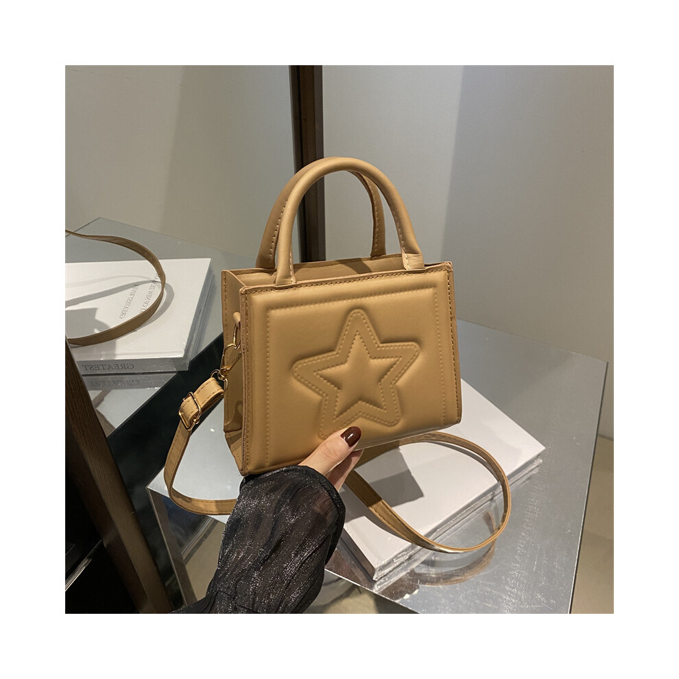 (Khaki) Minimalist Elegant Handbag Unique Shoulder Bag For Women Perfect For Autumn Fashion In Black And Rose Pink-image-OPC-PFJRJ68-NEW