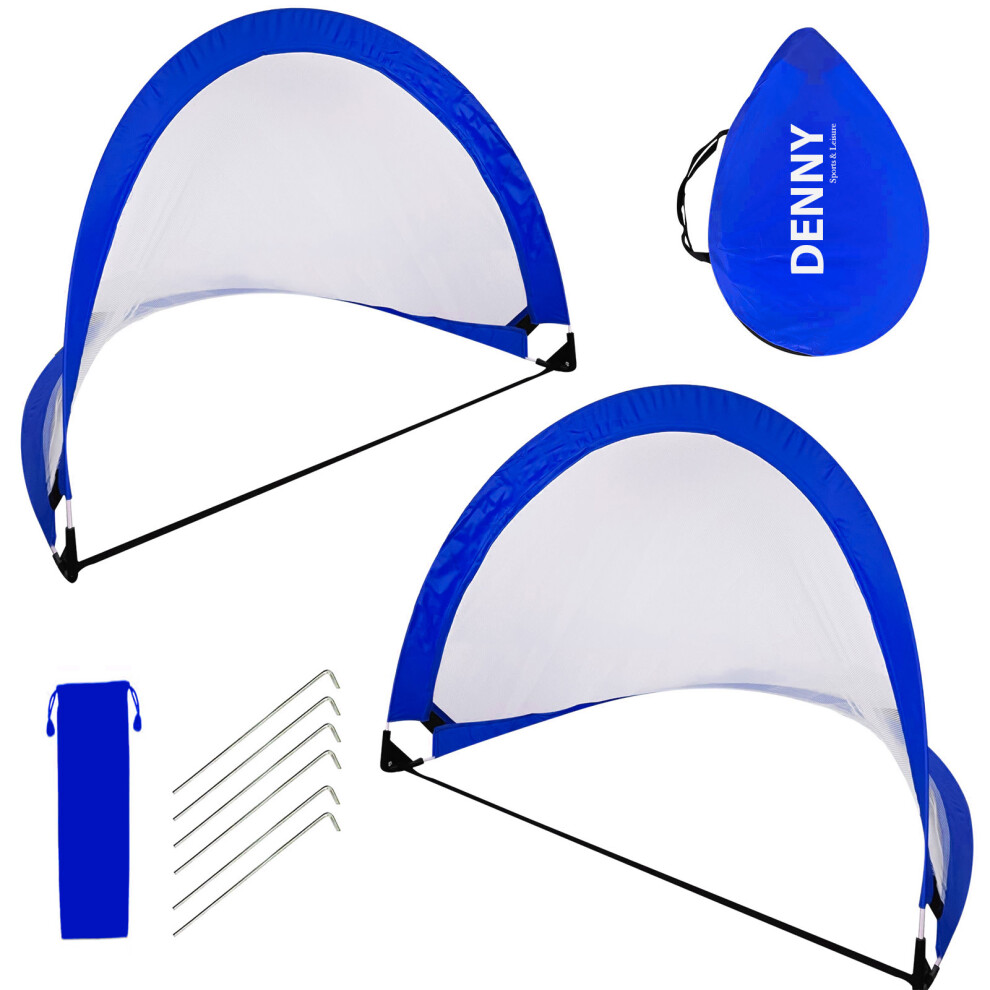 Set 2x Pop Up Goal Set with Carrying Case Football Training Equipment Out/Indoor