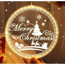 (Merry Christmas) Christmas Decorative Window Light 16cm 3D LED Hanging Christmas Lights Christmas Window Decorations Battery Operated for Indoor Outdoor Christmas Tree