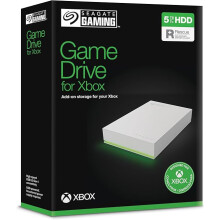 Seagate Game Drive for Xbox, 5TB, External Hard Drive Portable, USB 3.2 Gen 1, White with built-in green LED bar (STKX5000100)