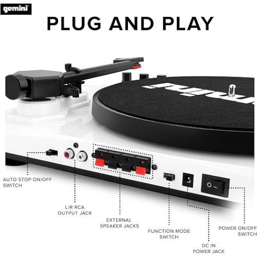 Gemini TT-900BW Stereo Turntable Music System - Belt Drive 1
