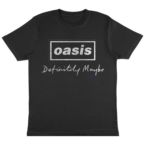 Oasis (XXL, Grey) Oasis Definitely Maybe Distressed Text T Shirt 1