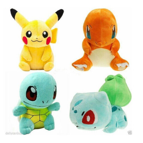 4Pcs Pokemon Pikachu Squirtle Plush Toy Stuffed Doll on OnBuy