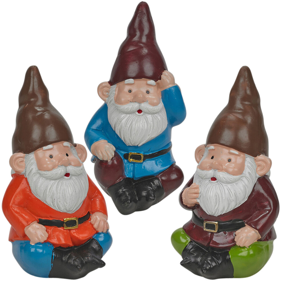 3 Pcs Garden Gnome Ornaments Cute Miniature Christmas Set