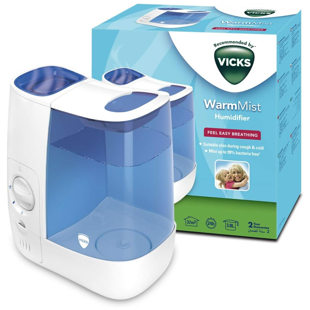 (Vicks Warm Mist Humidifier - 3.8 litre tank - More comfortable sleep and easy breathing - Up to 99% Bacteria-Free mist -) Vicks Personal Cool Mist Ul