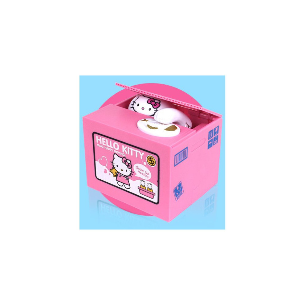 Bonxaif (Hello Kitty) Kids Cartoon Electric Money Box Stealing Money Piggy Bank Toy With Music
