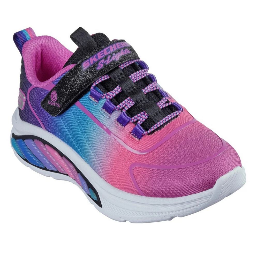 (11.5 UK Child, Black/Multicoloured) Skechers Girls Cruisers Rainbow Trainers