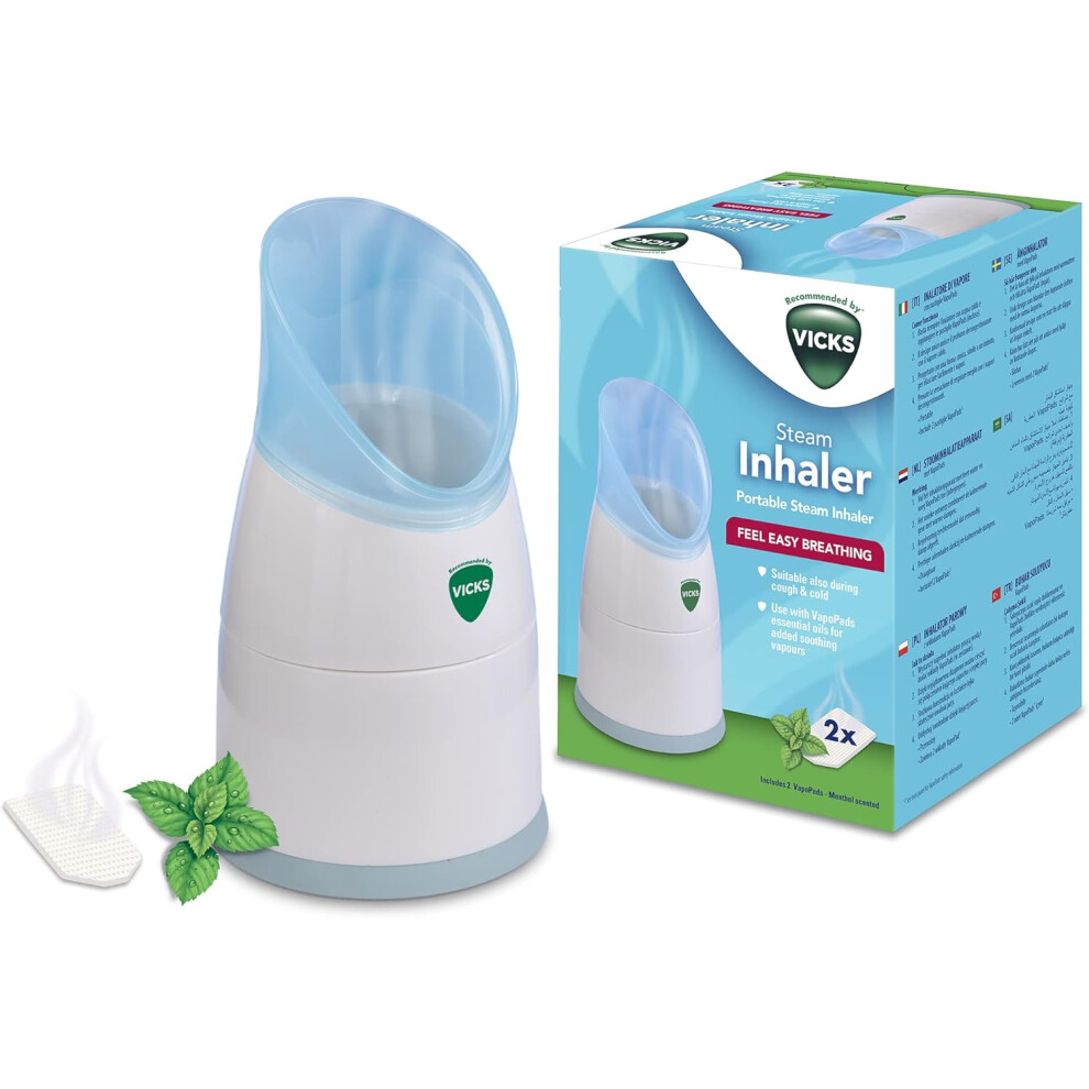 (Vicks Portable Steam Inhaler - Suitable during Coughs, Colds or Blocked Noses - Compact - Easy to Use - Travel - Dishwas) Vicks Sinus Inhaler - Suita