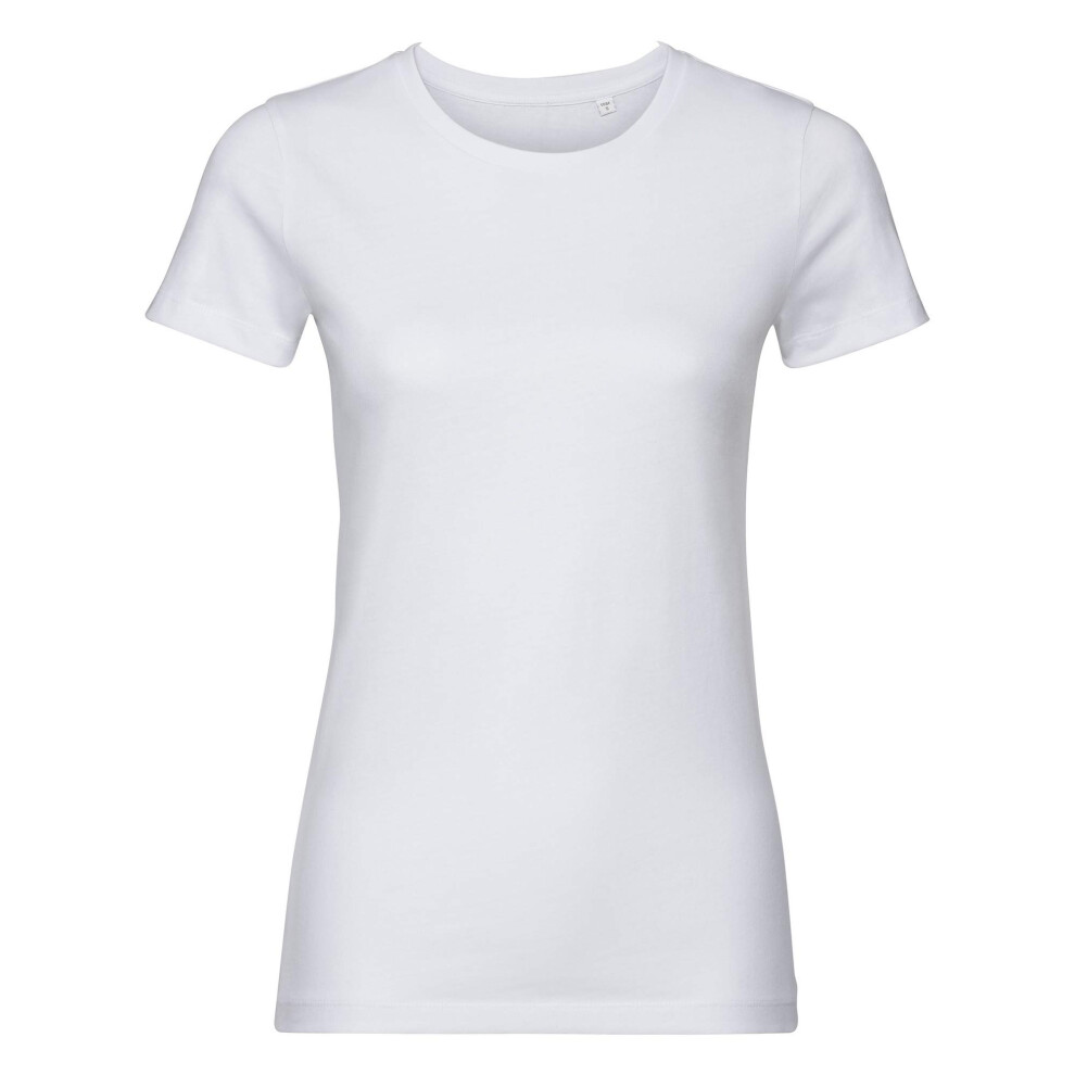 (S, White) Russell Womens/Ladies Authentic Organic T-Shirt