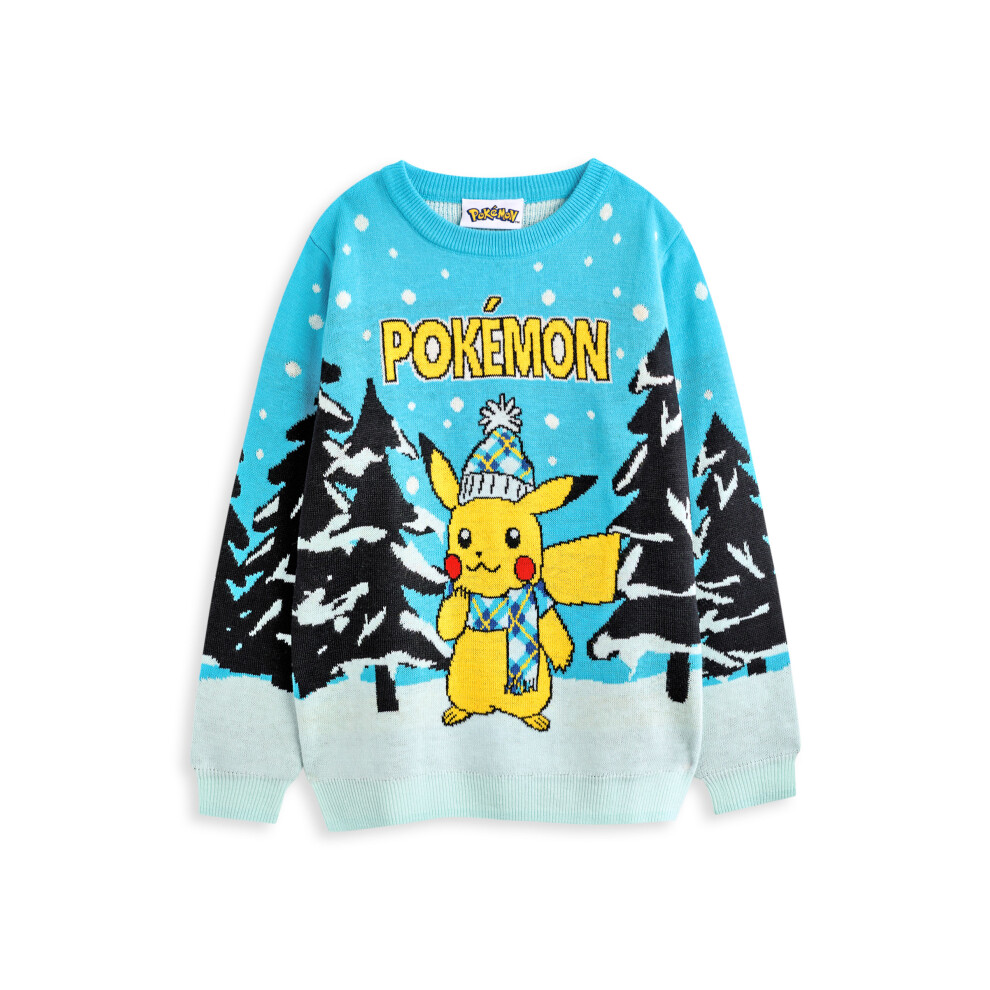 (9-10 Years) Pokemon Christmas Jumper (Boys Blue)