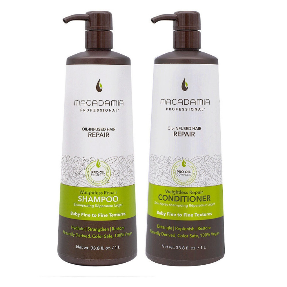 Macadamia Weightless Repair Shampoo & Conditioner 1000ml