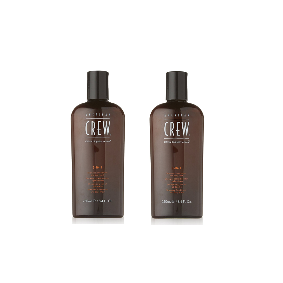 American Crew 3-In-1 Shampoo, Conditioner and Body Wash 250ml x2