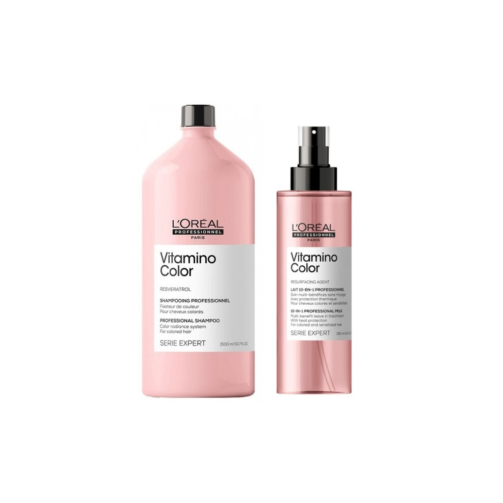 L'Oreal Serie Expert Vitamino Color - Shampoo 1500ml - Leave In Treatment 190ml