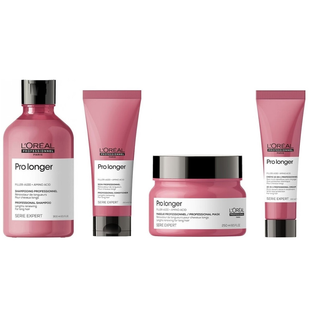 L'Oreal Serie Expert Pro Longer - Shampoo 300ml - Conditioner 200ml - Mask 250ml - Leave In Cream 150ml