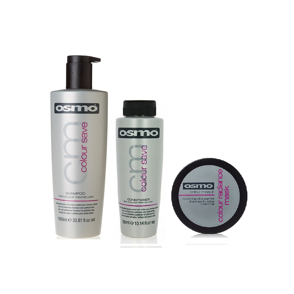 Osmo Colour Save Shampoo 1000ml, Conditioner 300ml and Radiance Mask 300ml