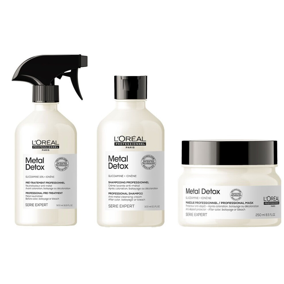 L'Oreal Serie Expert Metal Detox - Shampoo 300ml - Mask 250ml - Spray 500ml