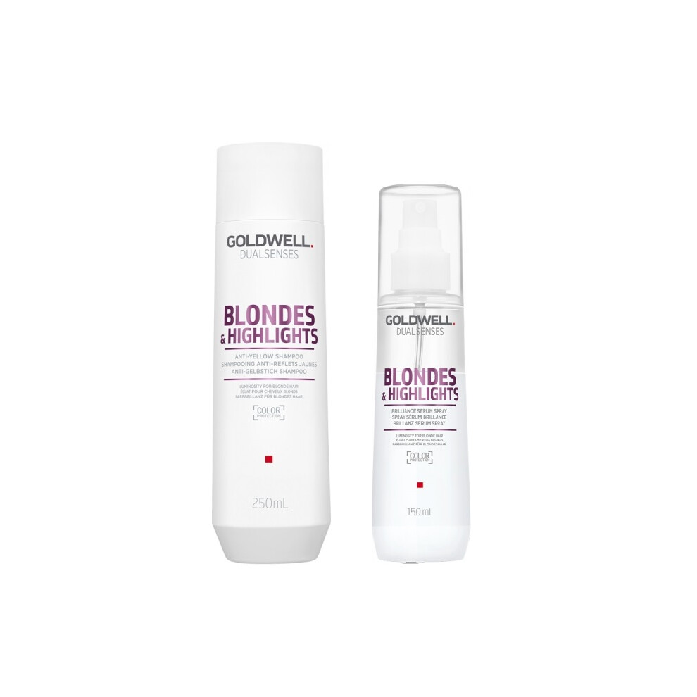 Goldwell Dualsenses Blondes & Highlights A-Y Shampoo 250ml and Serum Spray 150ml