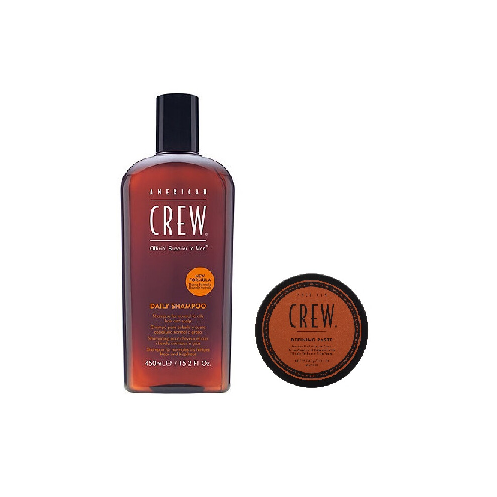 American Crew Daily Moisturizing Shampoo 450ml and Defining Paste 85g