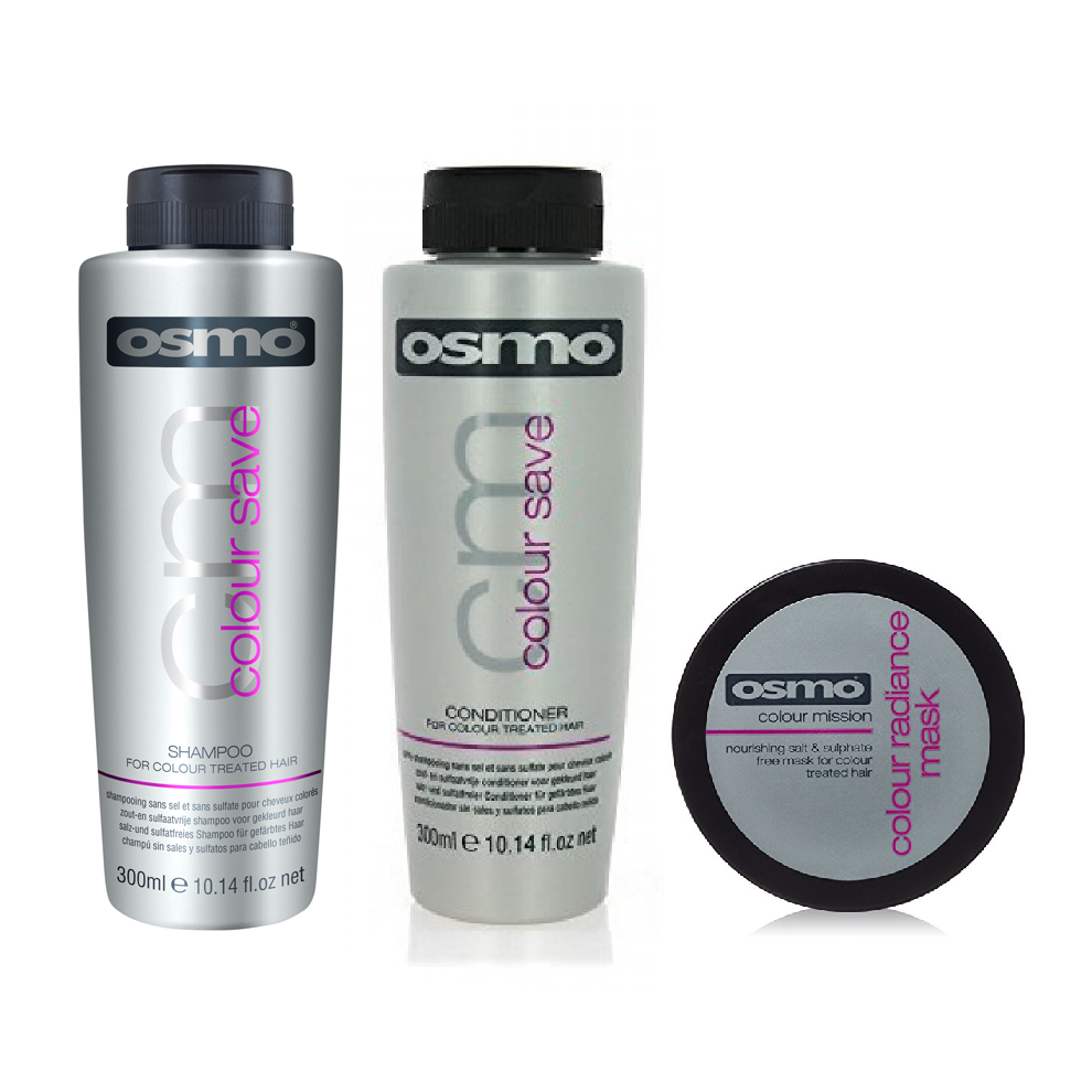 Osmo Colour Save Shampoo 300ml, Conditioner 300ml and Radiance Mask 300ml