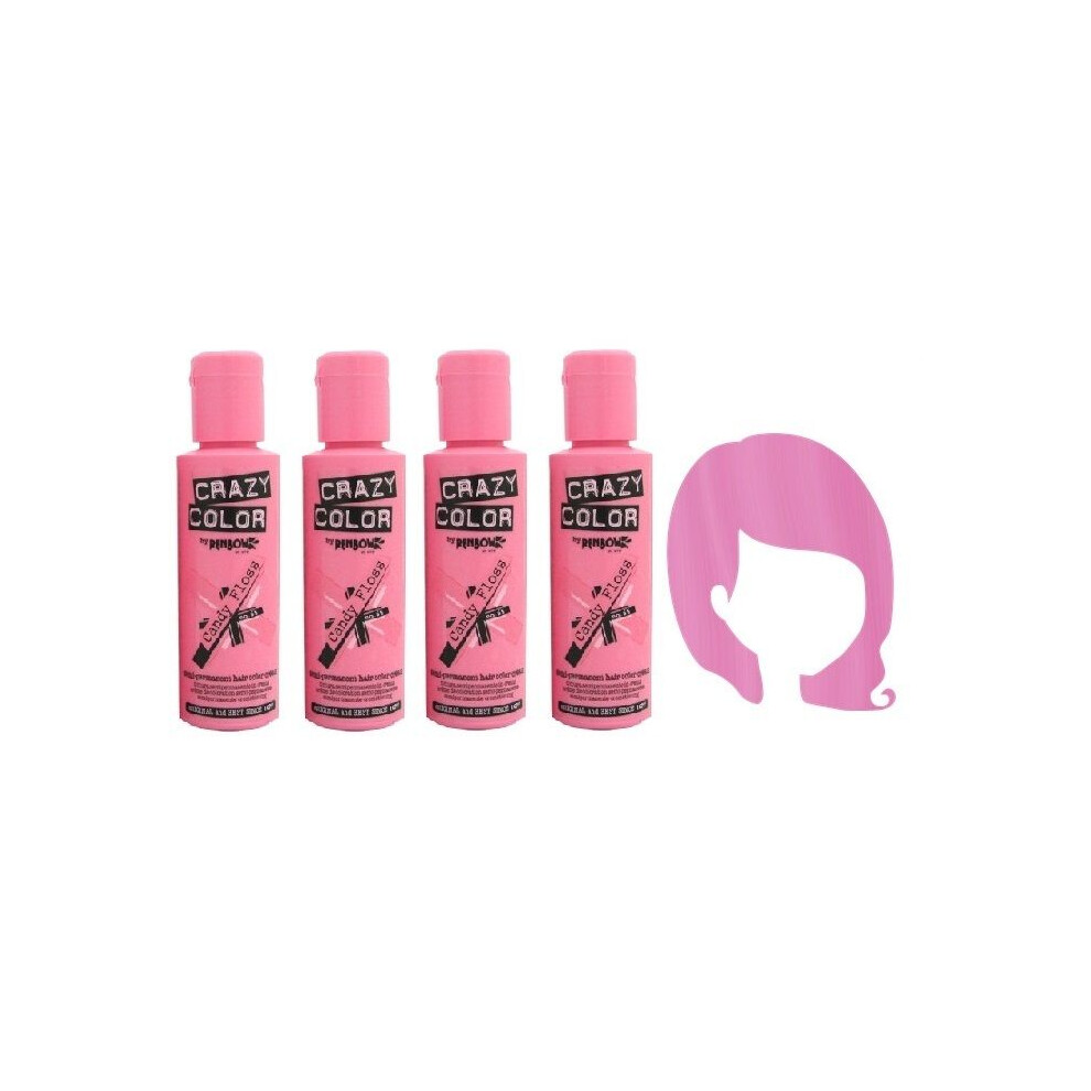Crazy Color Hair Dye 100ml - Candy Floss x4-image-OPC-PFJRZ8C-NEW