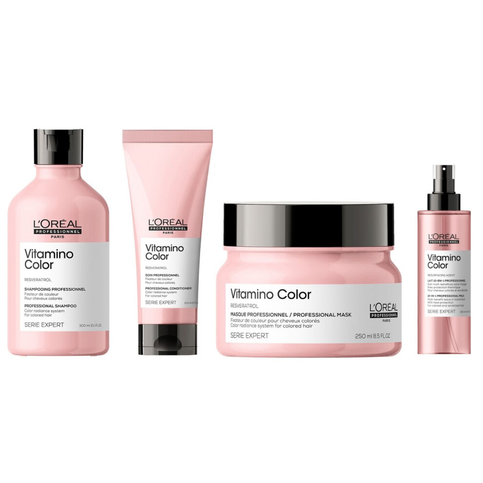 L'Oreal Serie Expert Vitamino Color - Shampoo 300ml - Conditioner 200ml - Mask 250ml - Leave In Treatment 190ml