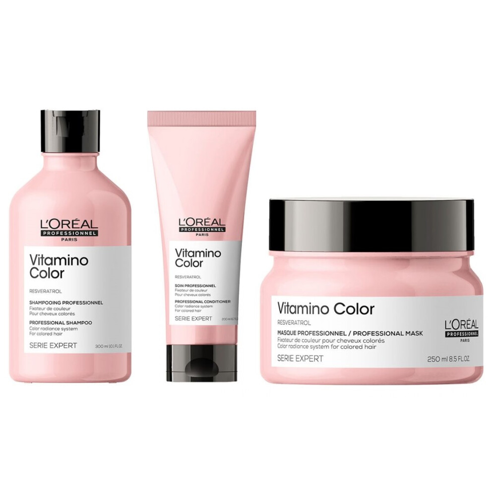 L'Oreal Serie Expert Vitamino Color - Shampoo 300ml - Conditioner 200ml - Mask 250ml