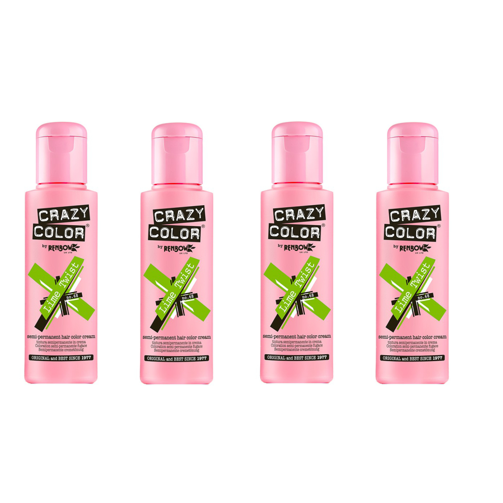 Crazy Color Hair Dye 100ml - Lime Twist x4-image-OPC-PFJRZFB-NEW
