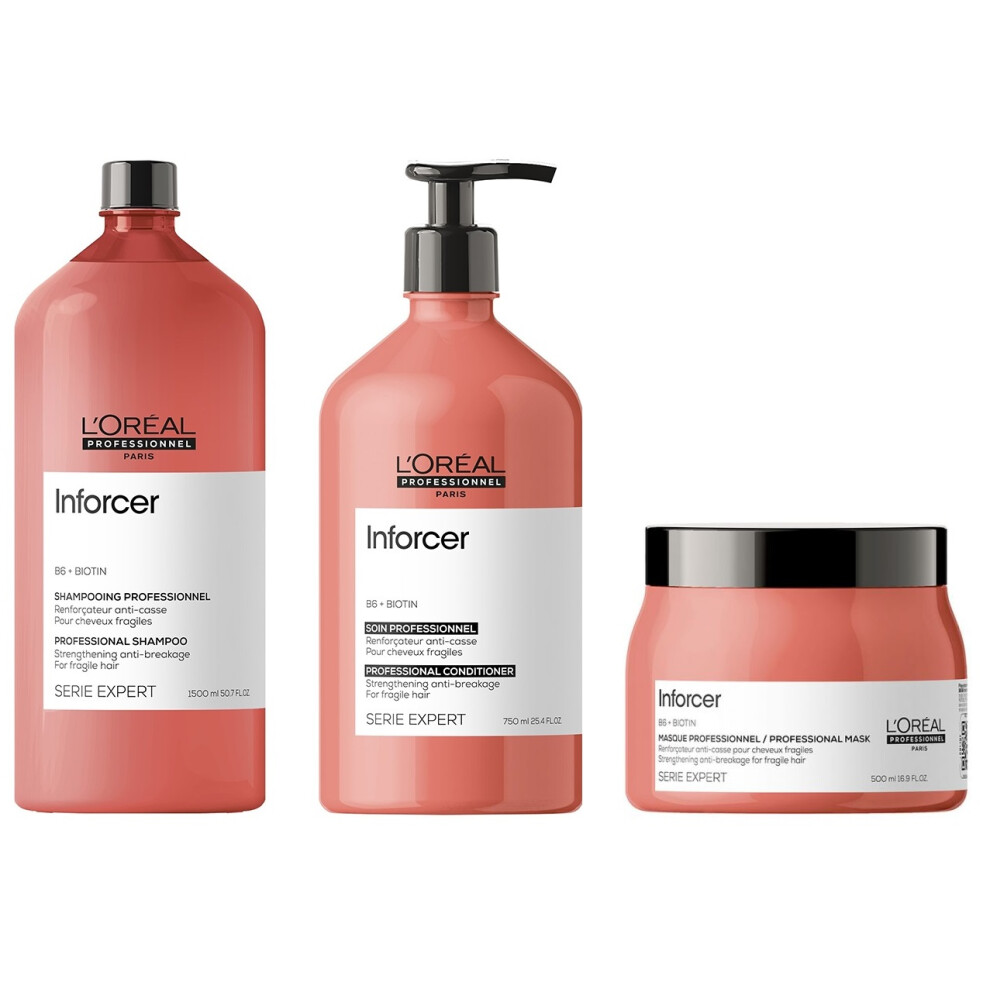 L'Oreal Serie Expert Inforcer - Shampoo 1500ml - Conditioner  750ml - Mask 500ml