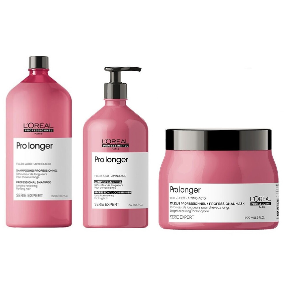 L'Oreal Serie Expert Pro Longer - Shampoo 1500ml - Conditioner 750ml - Mask 500ml