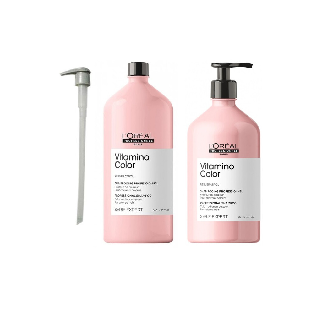 L'Oreal Serie Expert Vitamino Color - Pump - Shampoo 1500ml - Conditioner 750ml