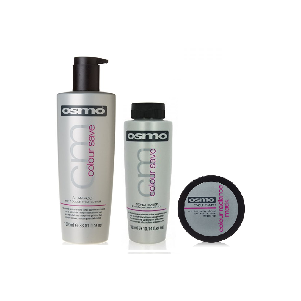 Osmo Colour Save Shampoo 1000ml, Conditioner 300ml and Radiance Mask 100ml