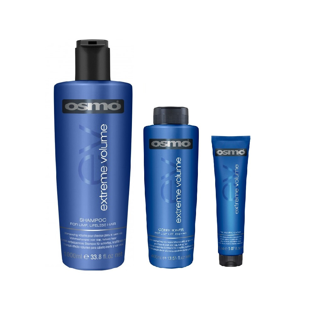 Osmo Extreme Volume Shampoo 1000ml, Conditioner 400ml and Thickening Creme 150ml