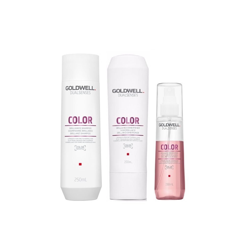 Goldwell Dualsenses Color Shampoo 250ml, Conditioner 200ml and Serum Spray 150ml