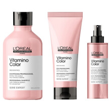 L'Oreal Serie Expert Vitamino Color Kit: Shampoo 300ml, Conditioner 200ml & Leave-In 190ml for Color-Treated Hair