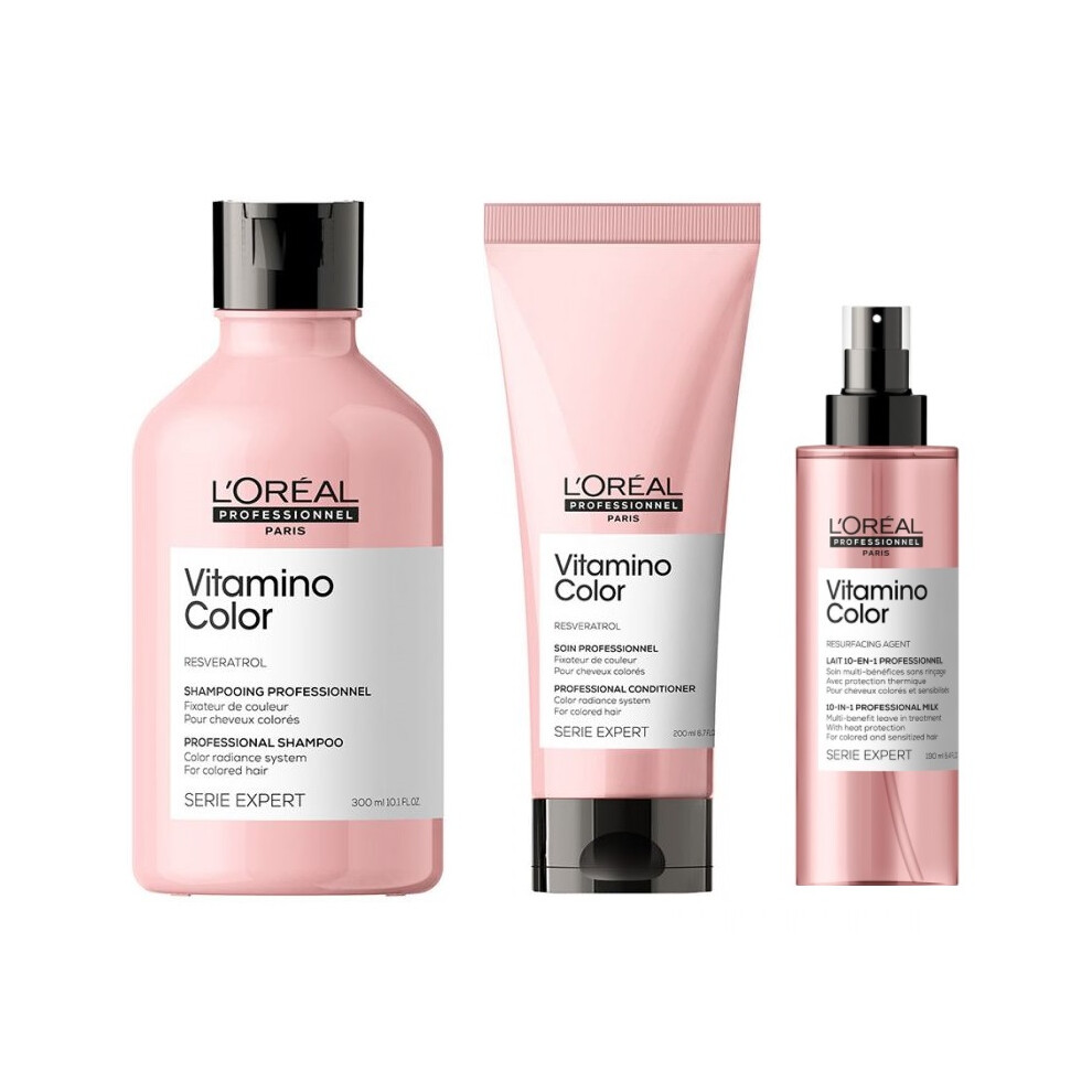 L'Oreal Serie Expert Vitamino Color - Shampoo 300ml - Conditioner 200ml - Leave In Treatment 190ml