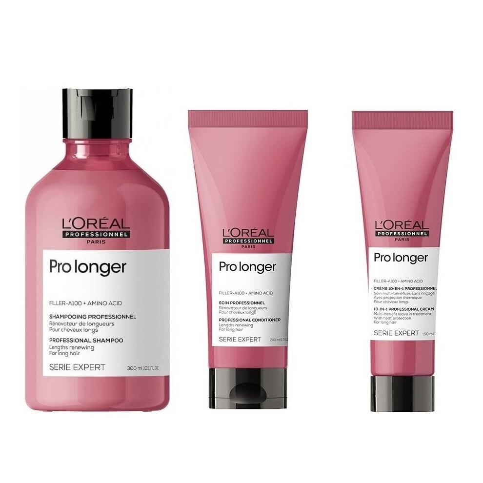 L'Oreal Serie Expert Pro Longer - Shampoo 300ml - Conditioner 200ml - Leave In Cream 150ml