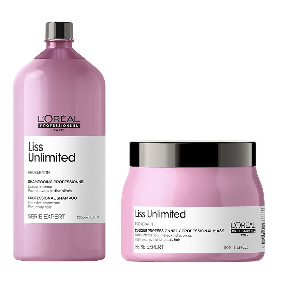 L'Oreal Serie Expert Liss Unlimited - Shampoo 1500ml - Mask 500ml