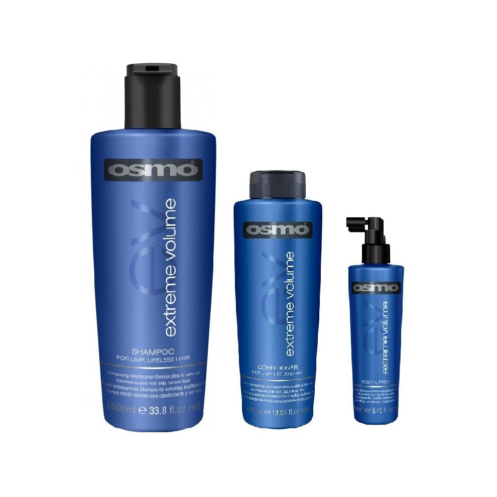 Osmo Extreme Volume Shampoo 1000ml, Conditioner 400ml and Root Lifter 250ml