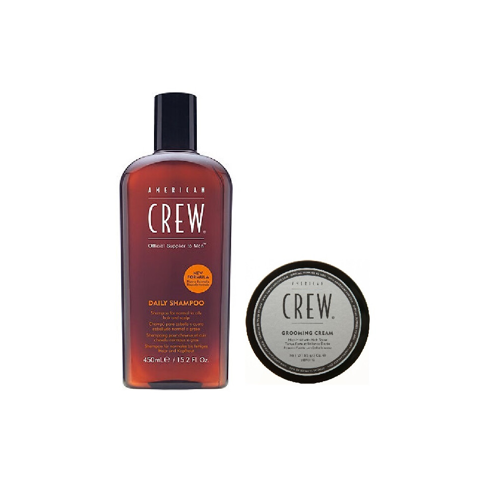 American Crew Daily Moisturizing Shampoo 450ml and Grooming Cream 85g