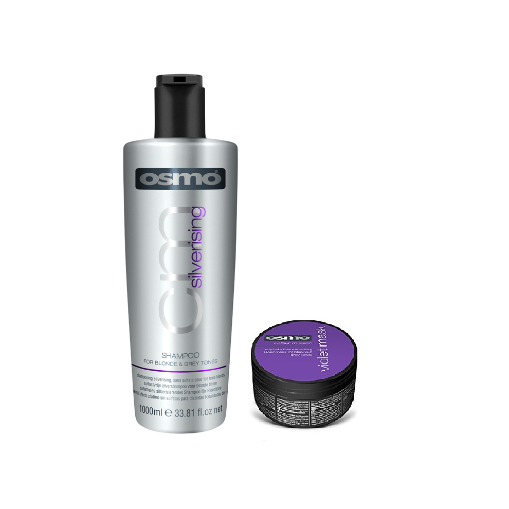 Osmo Silverising Shampoo 1000ml and Violet Mask 300ml