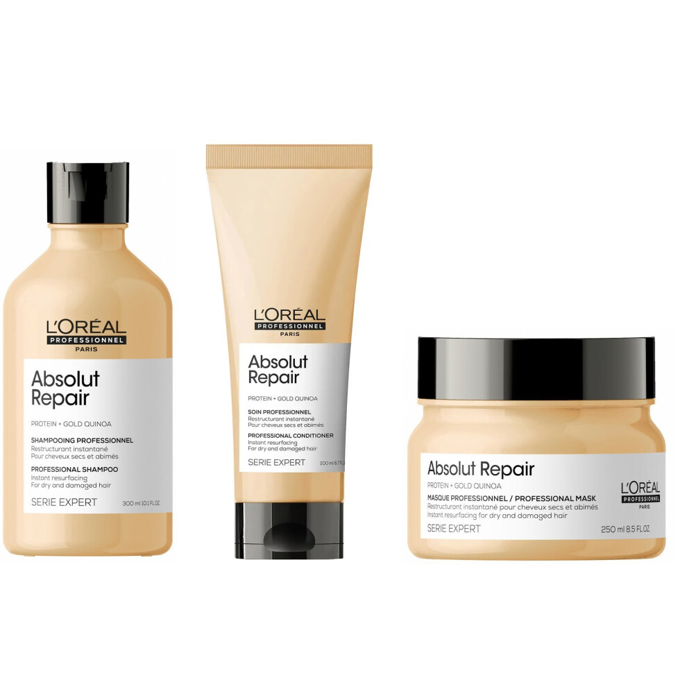 L'Oreal Serie Expert Absolut Repair - Shampoo 300ml - Conditioner 200ml - Quinoa Mask 250ml